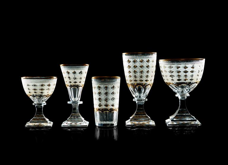 A Kosta 'Odelberg' glass service, 20th Century. (60 pieces).