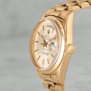 ROLEX, Oyster Perpetual, Day-Date, Chronometer, ”Tiffany & Co” armbandsur, 36 mm.