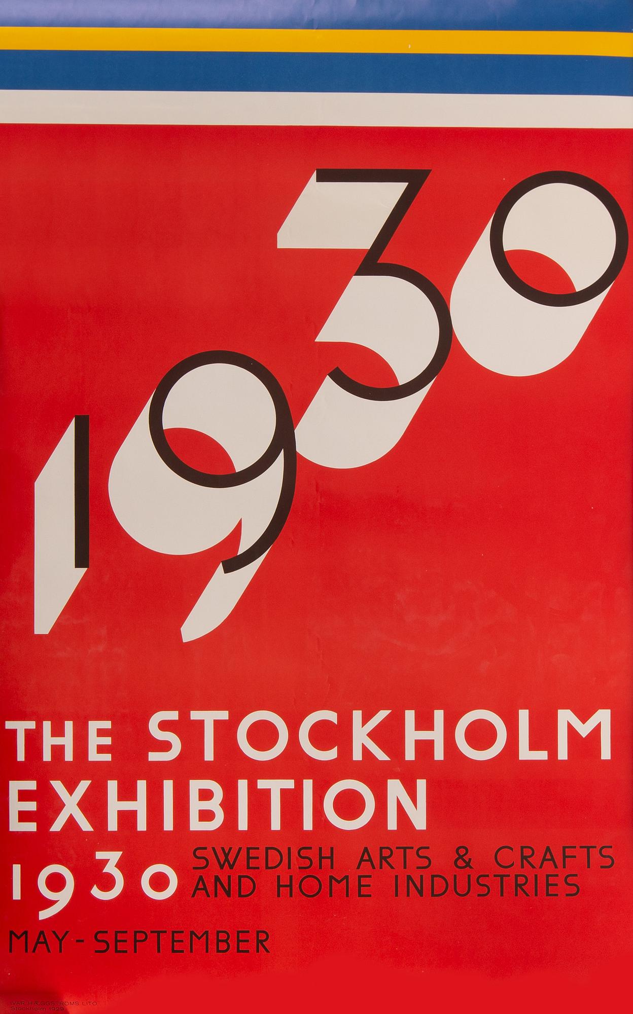 SIGURD LEWERENTZ, affisch, Stockholmsutställningen 1930, nytryck 1976.