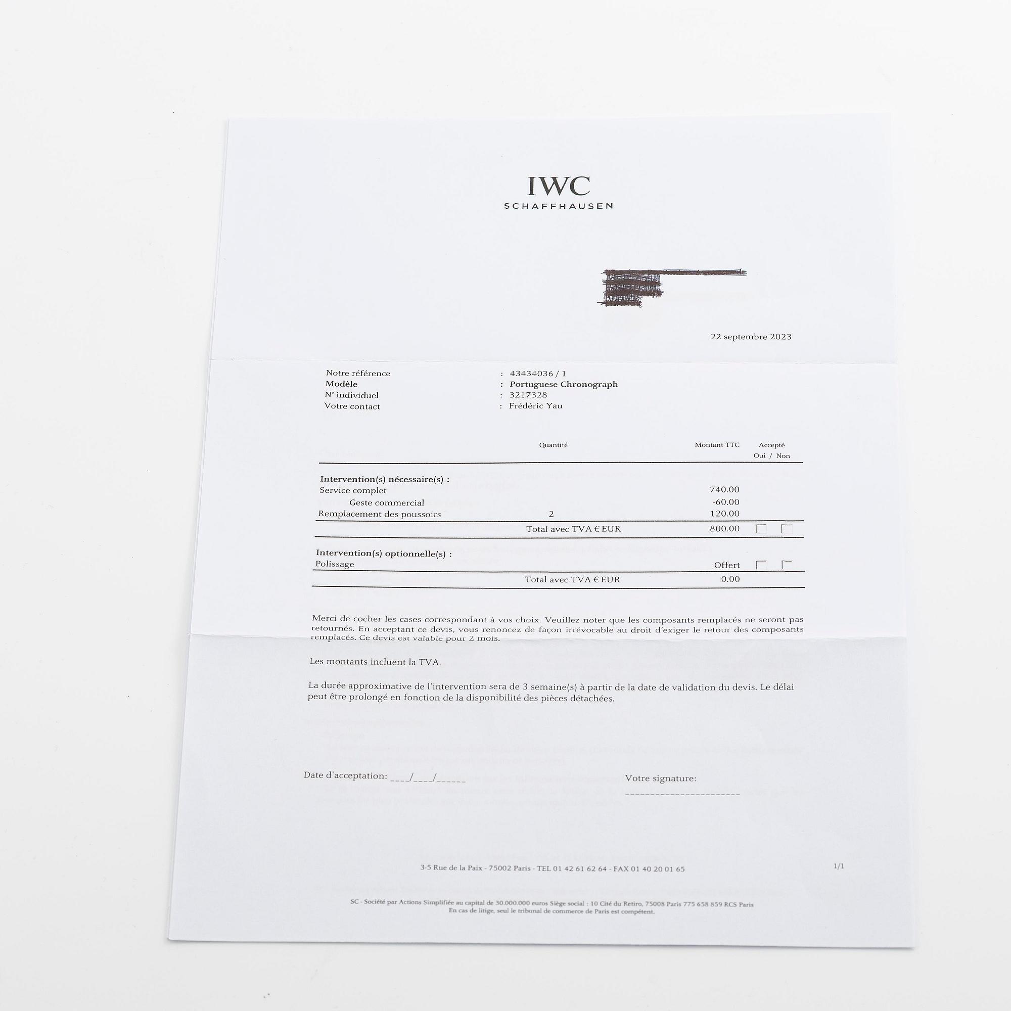 IWC, Portuguese Chrono, ca 2007.