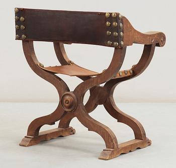 KARMSTOL, s.k. "Dantestol", nyrenässans, 1800-talets slut.