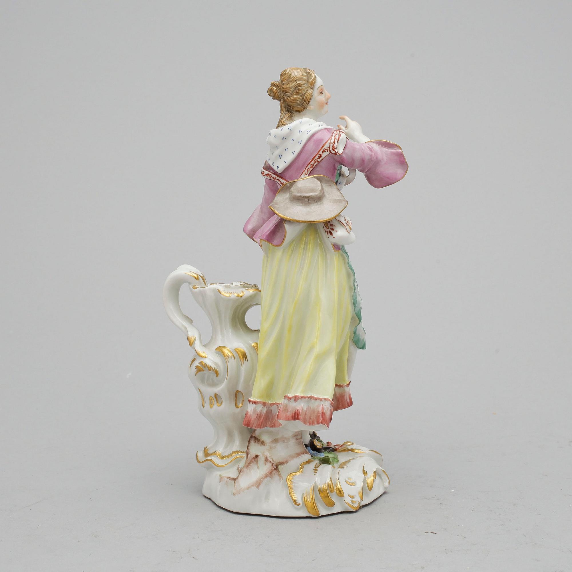 FIGURIN, porslin, rokokostil, Meissen, 1900-tal.