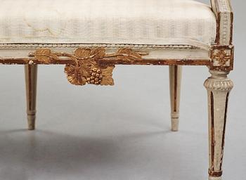 A pair of Gustavian late 18th century armchairs.