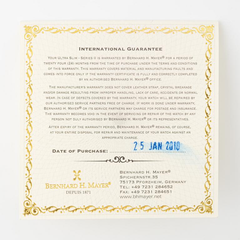 Bernhard H. Mayer, Ultra Slim - Series II, wristwatch, 37 mm.