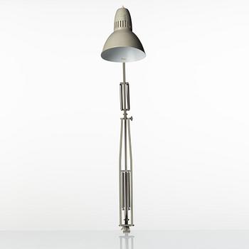 A grey lacquered metal desk lamp, possibly by Asea, Sweden mid 20th century.