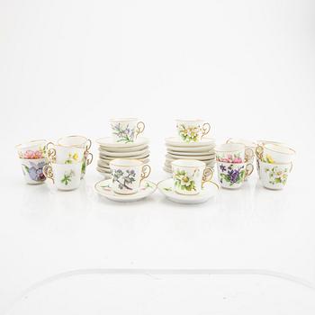 A handpanted Royal Copenhagen 18 pcs coffee service.