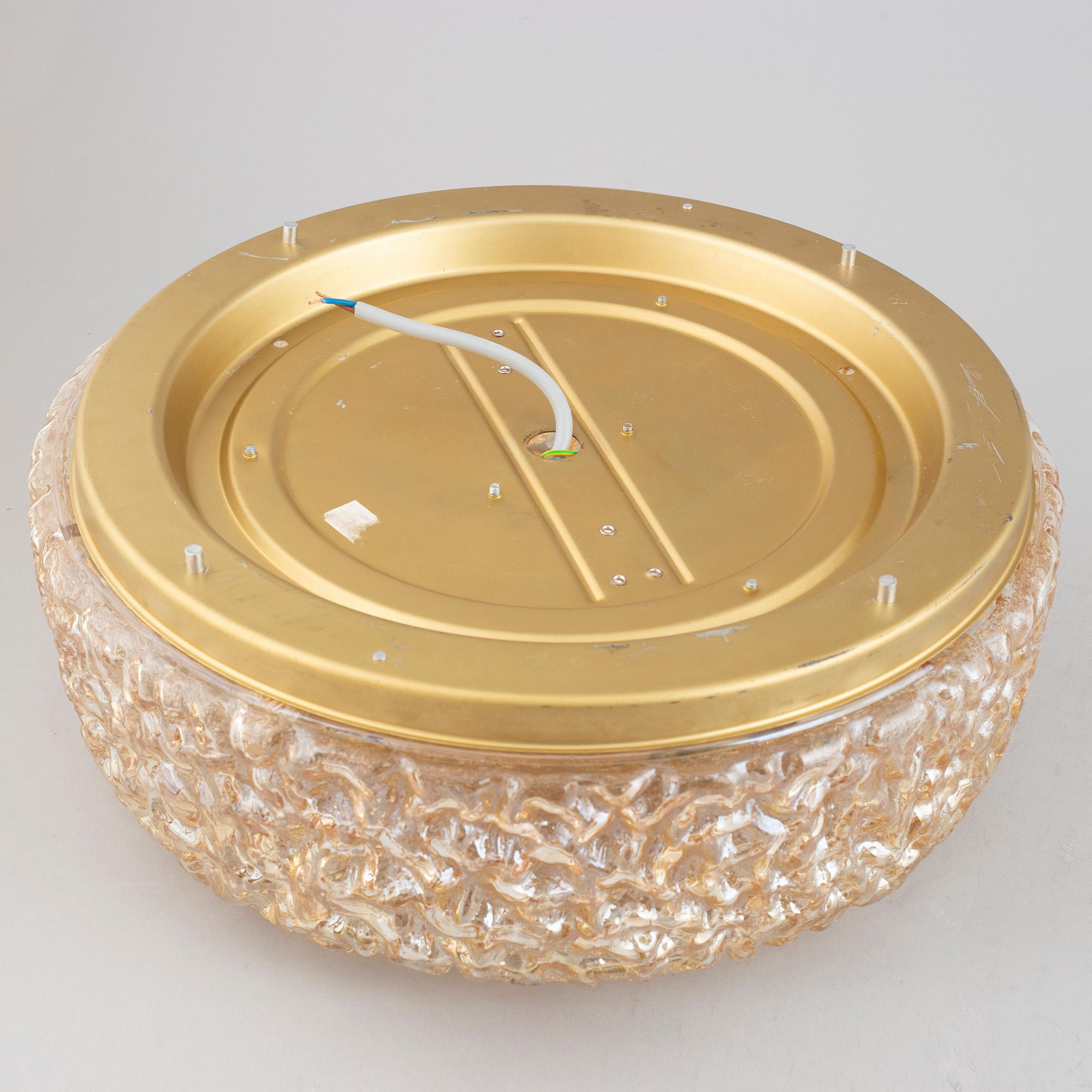 A Glashütte Limburg glas ceiling light, Germany.