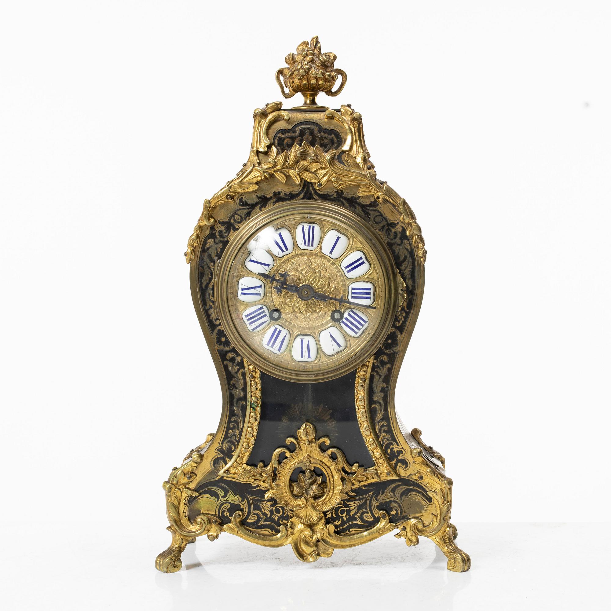 A rococo-style bracket clock, France, late 19th century.