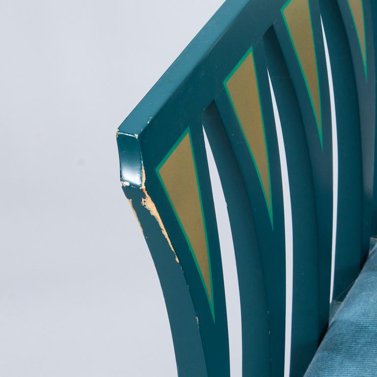 A pair of "Blue Chair" armchairs by Eliel Saarinen, Adelta, Finland 1983.