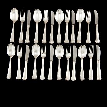 BESTICK, 24 st, silver, "Gammal dansk", Cohr, Danmark, 1900-tal. Vikt 1158 g inkl stålblad.