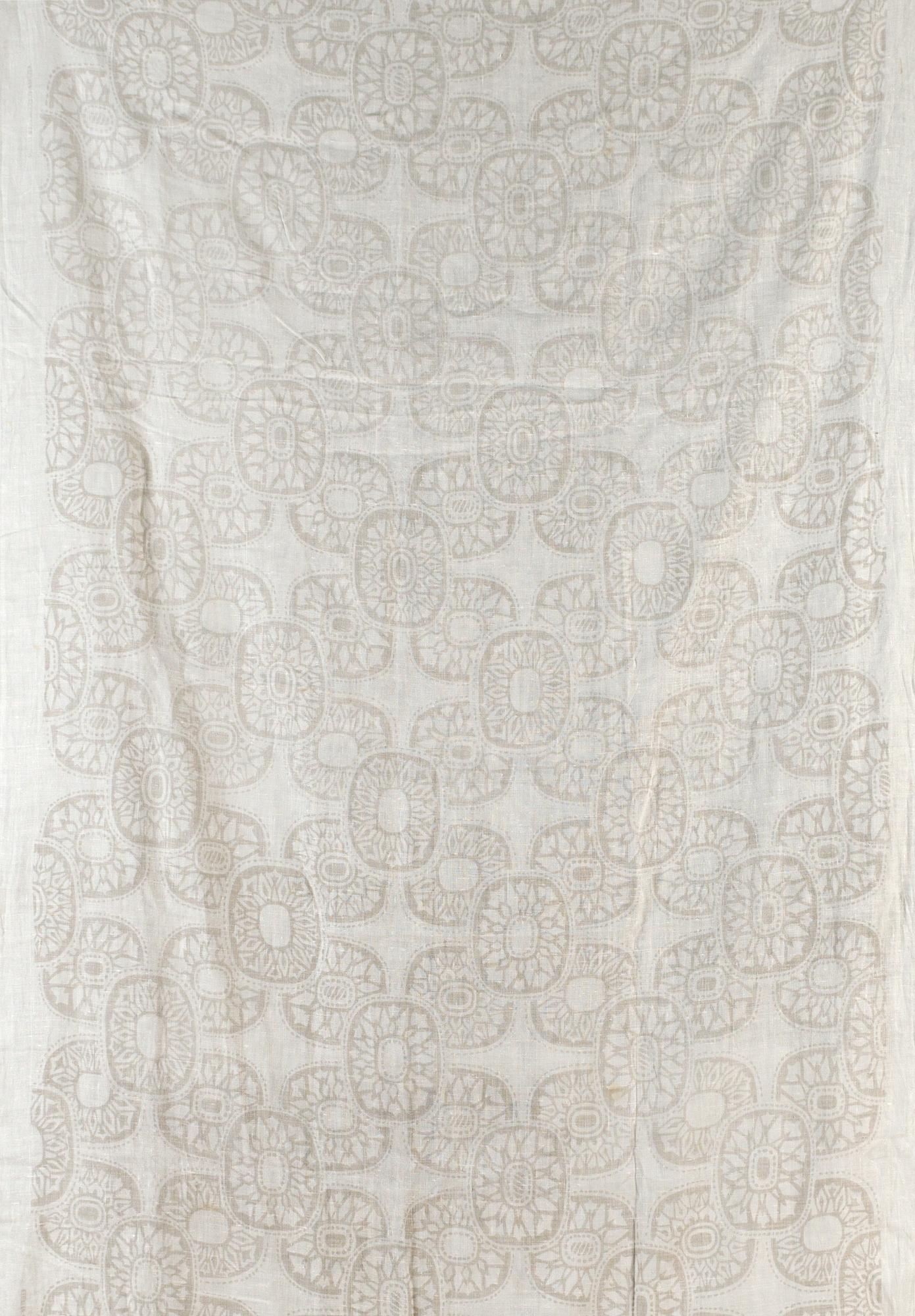 Two Carl-Axel Acking linen textiles, "Sigill 3", Nordiska Kompaniet, 1950-60's.