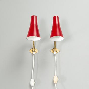 A pair of wall lamps, mid-20th century.