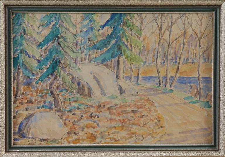 ANTON LINDFORS, akvarell, sign o dat 1950.