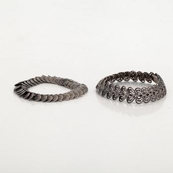 Bracelets, 2 pieces, silver, Tillander, 1952.