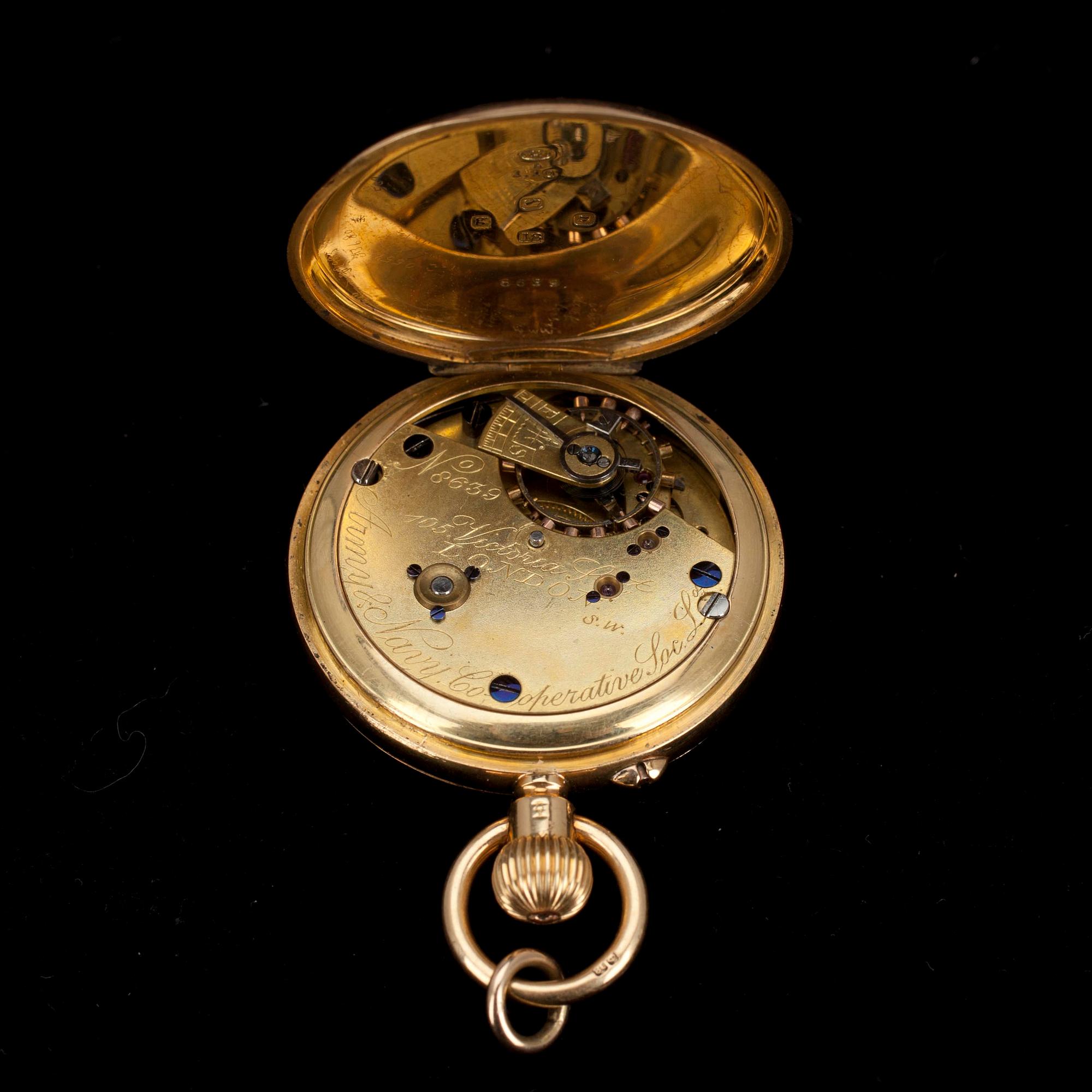 FICKUR, guld 18 K, England, Sheffield 1830.