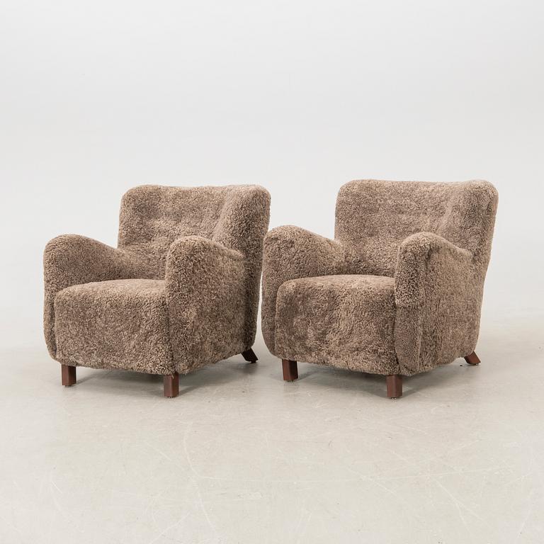 Armchairs, a pair, Denmark 1930s.