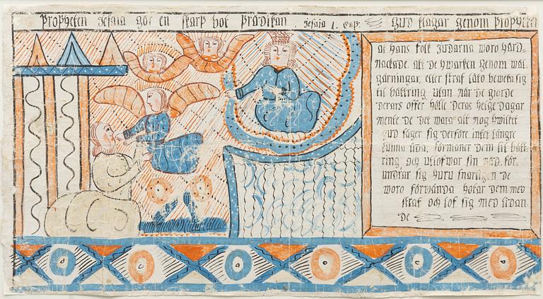 Textile painting, Sunnerbo School, Småland, 19th century.