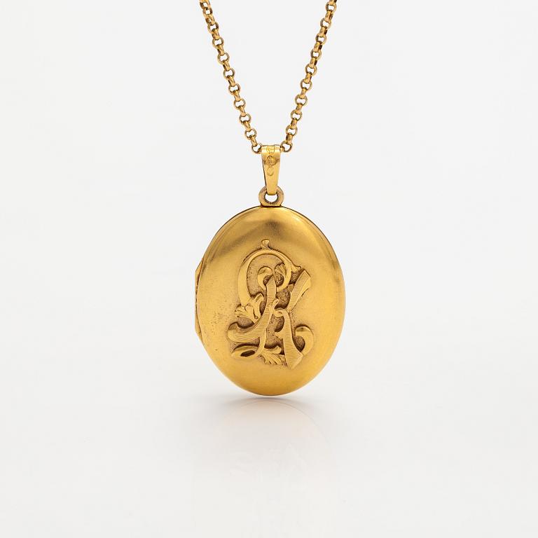 Halsband med medaljong, 18K guld.