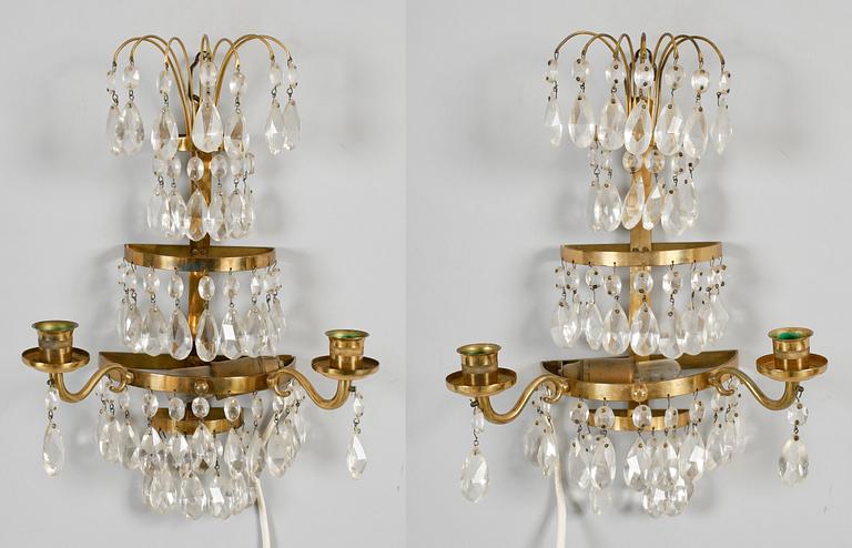 VÄGGLYSTRAR, 1 par, gustaviansk stil, 1900-tal.