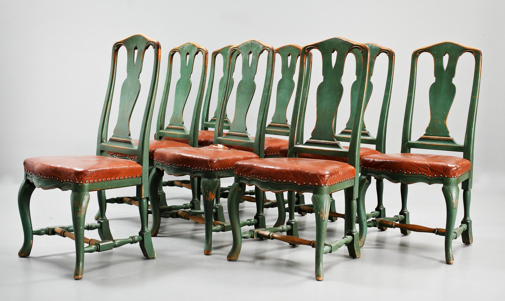 STOLAR, 8 st, senbarockstil, 1900-tal.