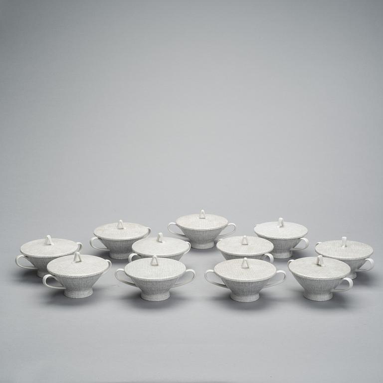 MATSERVIS, 78 delar, porslin, " Form 2000", Richard S. Latham & Raymond Loewy, Rosenthal 1900-talets mitt.