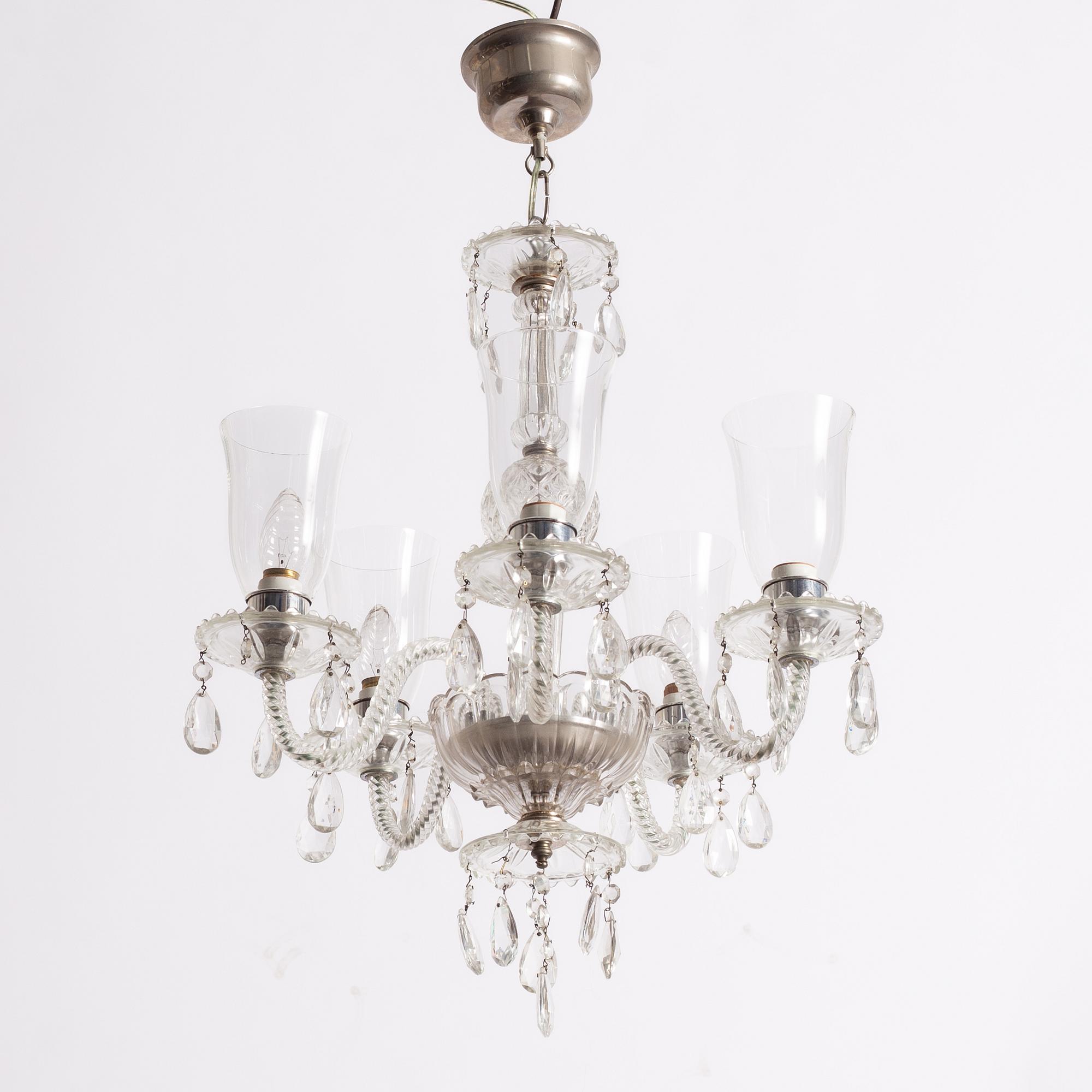 A chandelier, probably Bohemia, mid-20th century.