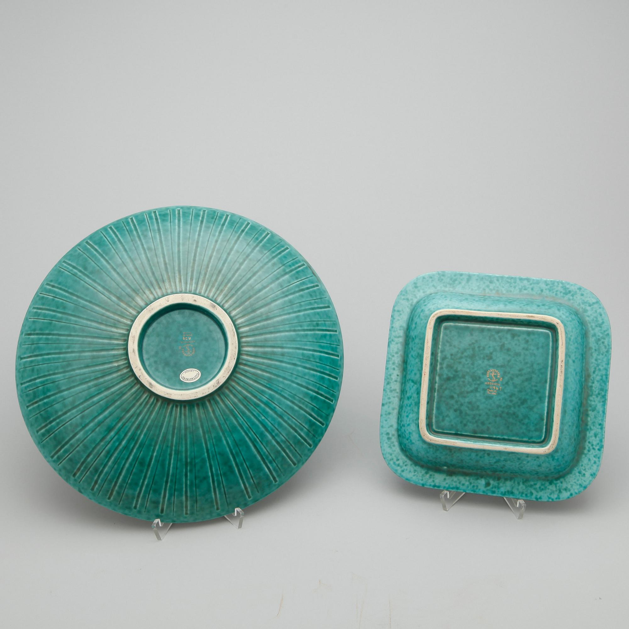 FAT, 2 st, keramik, "Argenta", Wilhelm Kåge, Gustavsberg.
