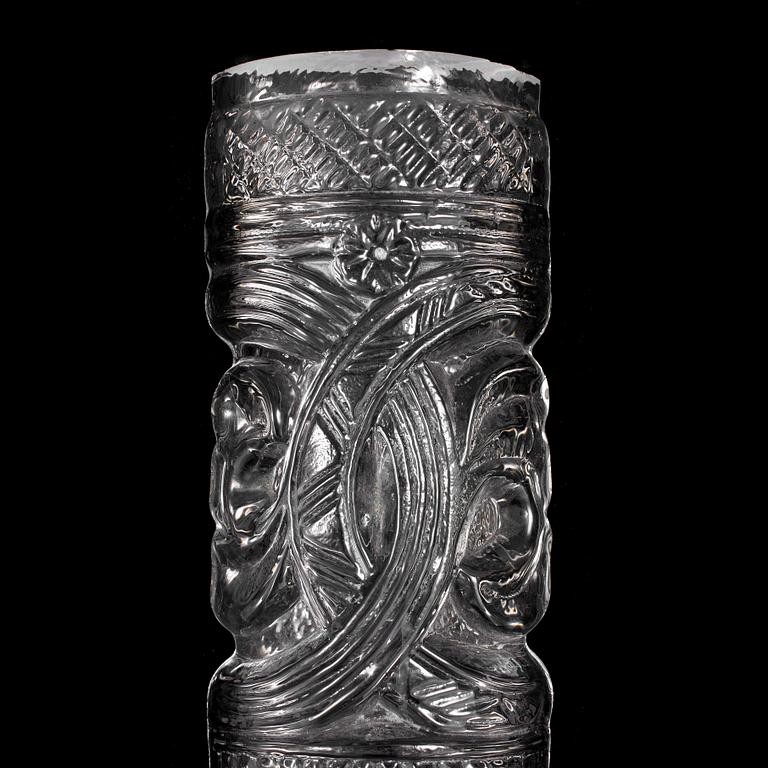 A glass obelisk by Lars Leidegren for Hotel Royal Viking, ca 1984. Produced by Orrefors glassworks.