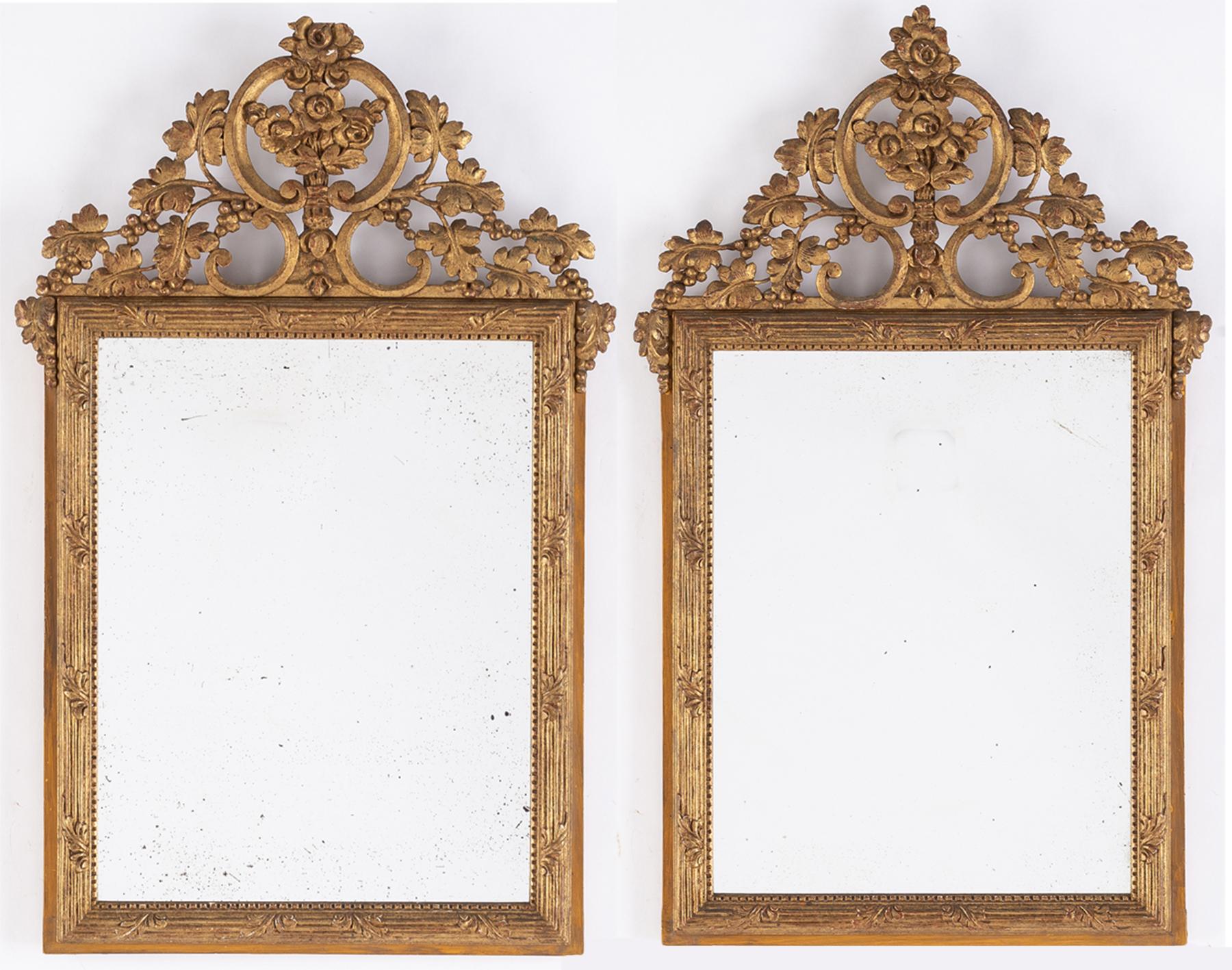 A pair of Danish mirrors, 18th Century.
