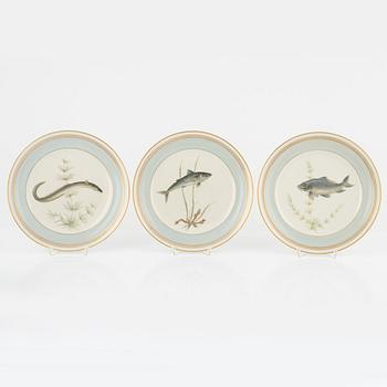 Royal Copenhagen, tallrikar, 11 st, porslin, "Fauna Danica".