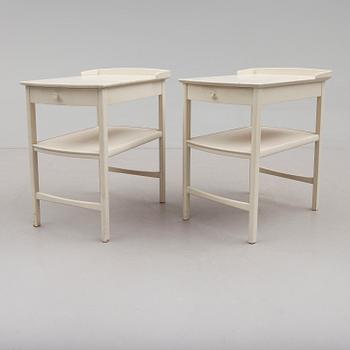 SÄNGBORD, 1 par, Carl Malmsten, Bodafors, 1962 & 1963.