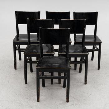 Six chairs, 1930s.