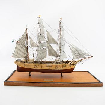 Fartygsmodell "Mentor", byggd av Sten Bergwall 1996.