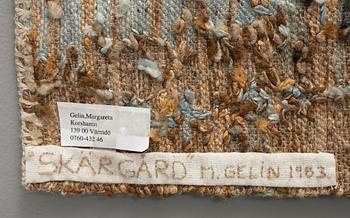 MARGARETA GELIN, vävnad, märkt M. Gelin, daterad 1983.