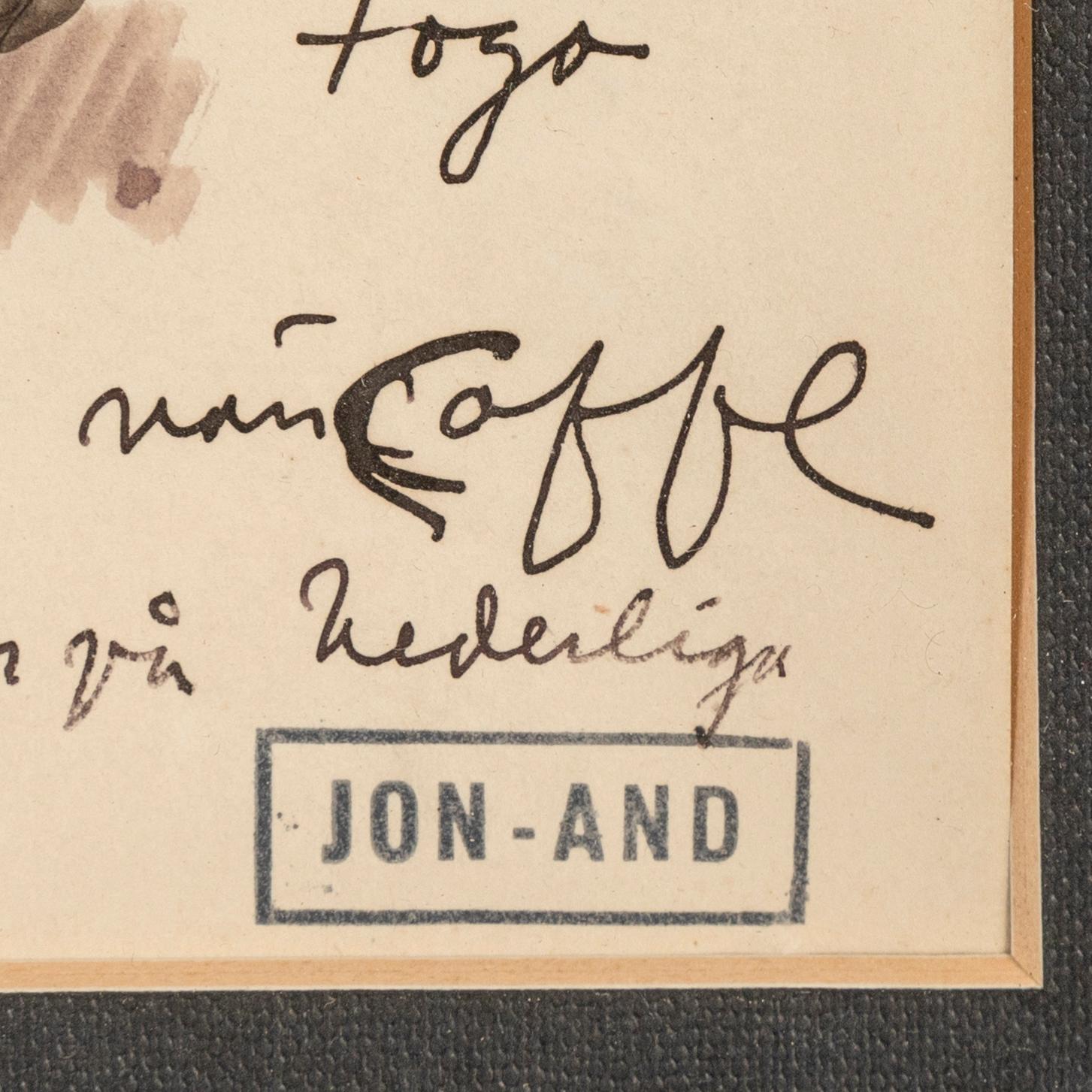 John Jon-And, blandteknik på papper, stämpelsignerad.