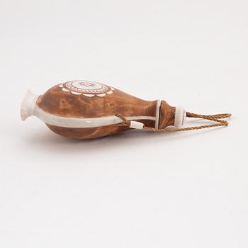 A birch and reindeer horn flask by Anders Sunna, signed.