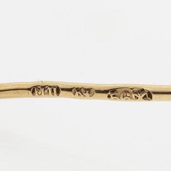 A Fabergé jewelled gold and enamel brooch, workmaster Mikhail Perkhin, St Petersburg, 1895-1903.