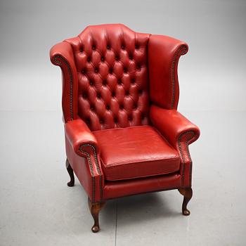 ÖRONLAPPSFÅTÖLJ, Queen Anne-modell. 1900-tal.