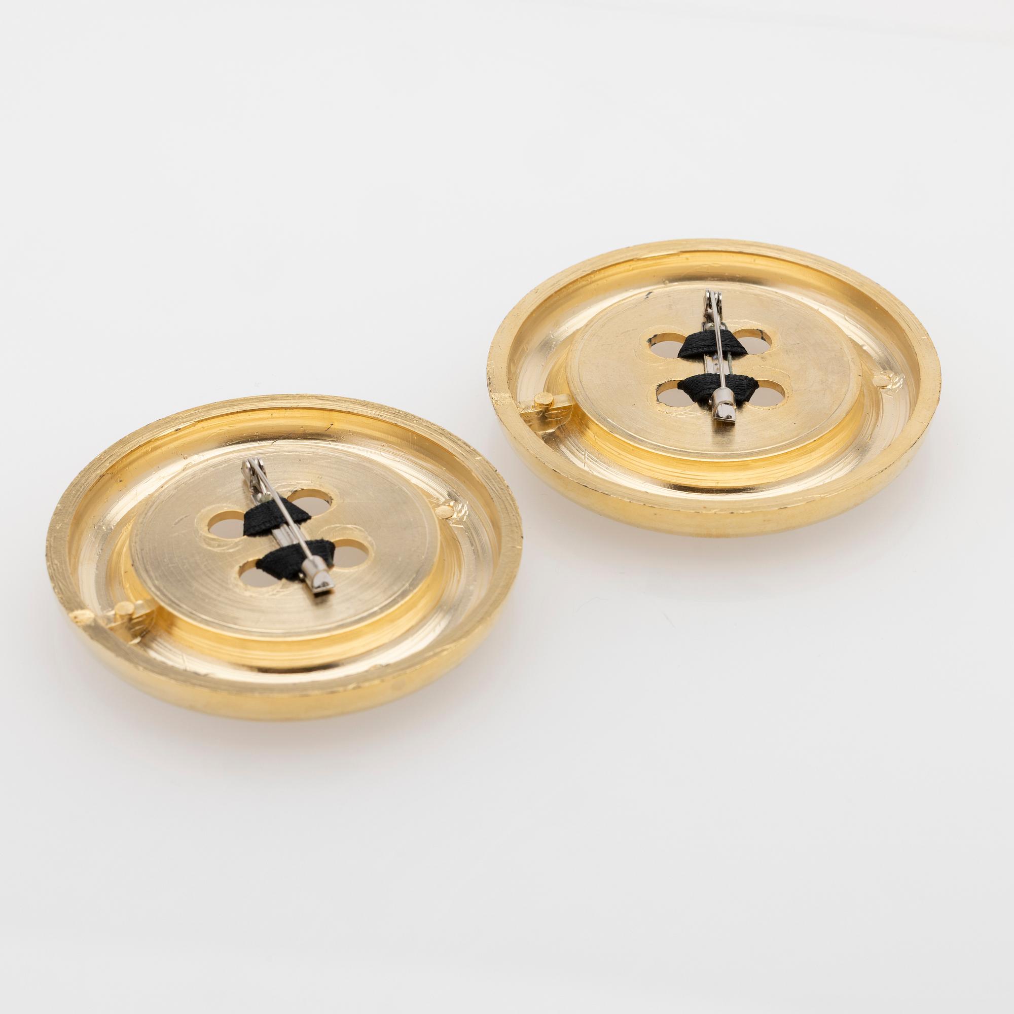 Brooches, a pair, Patrick Kelly, Paris.