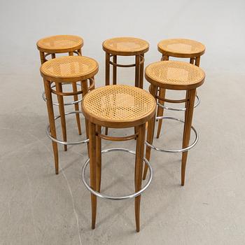 Bar stools, 6 pcs, Thonet, modern production.