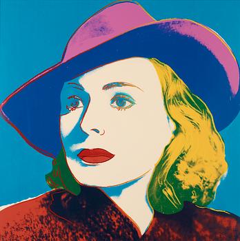 206. Andy Warhol, "Three portraits of Ingrid Bergman by Andy Warhol".