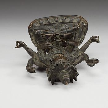 A bronze figure of a deity, presumably Ushnishavijaya, Qing dynasty, 19th Century.