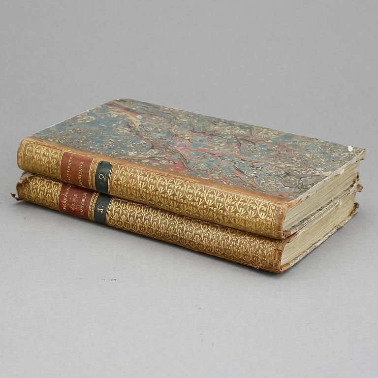 BOKBAND, 2 vol, "Folkslagens historia" I-II, Utgiven av Carl Iser, Örebro, 1807 1809.