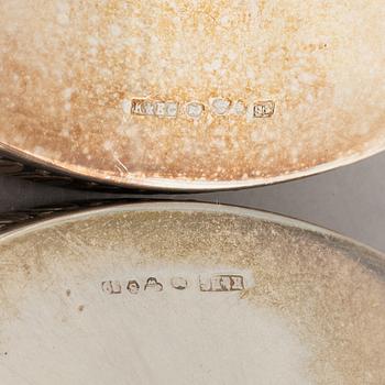 A pair of silver candelsticks, K&EC, Gothenburg, 1968.