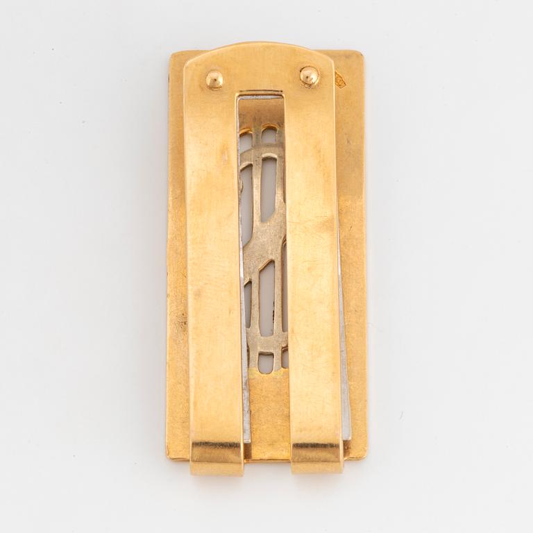 Moneyclip, 18K gold, dollarsign.