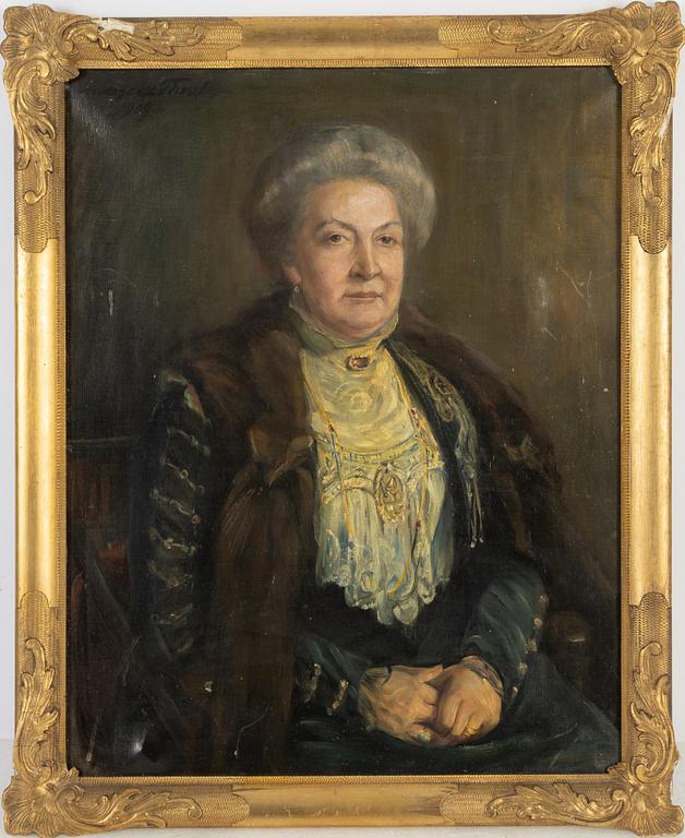 Hildegard Thorell, portrait of Edla Nobel (1848-1921), signed and dated 1909.