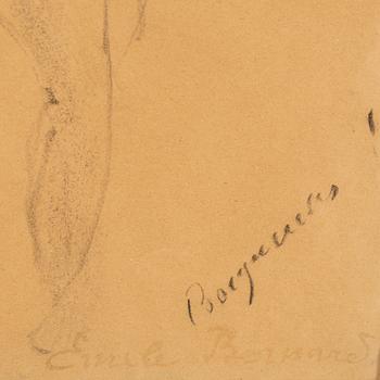 ÉMILE BERNARD, drawing, signed.