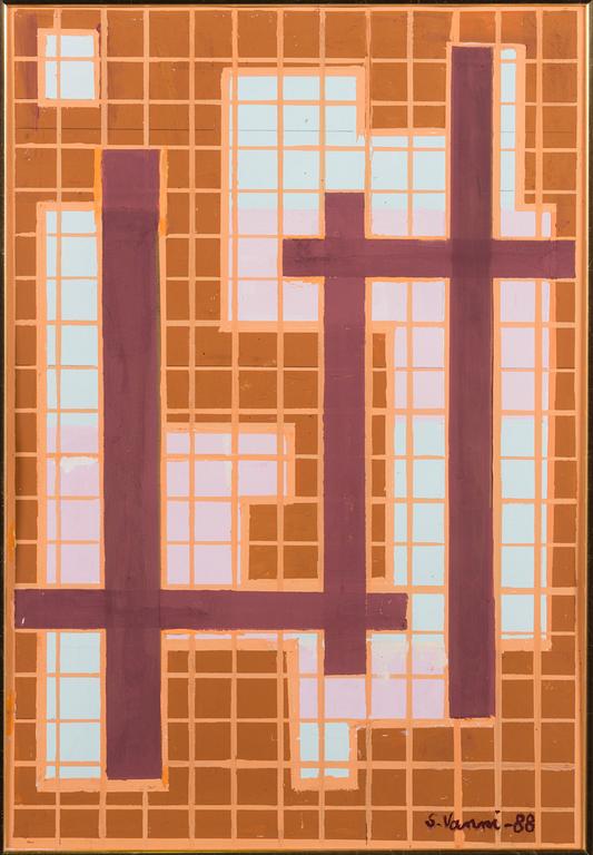 SAM VANNI, gouache, signed and dated -88.