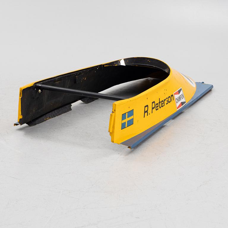 Cockpit front from a March 761, a Formula 1 Racing Single Seater wrecked by Ronnie Peterson 1976 at Zolder, Belgium.