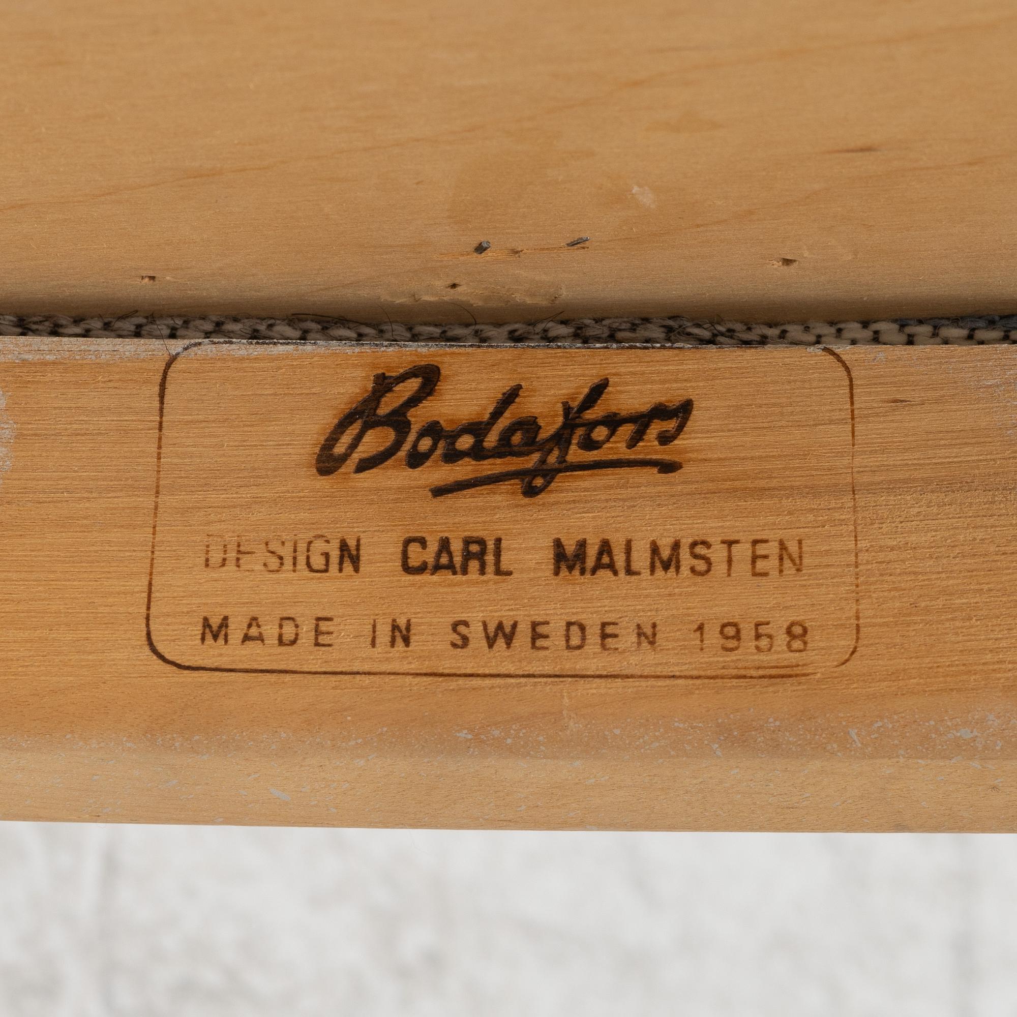 Carl Malmsten, a set of four 'Herrgården' chairs, Bodafors, second half of the 20th century.